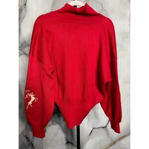 Bogner Reindeer Red Turtleneck Sweater Size Large